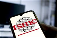 In this photo illustration a Taiwan Semiconductor Manufacturing Company (TSMC) logo seen displayed on a smartphone